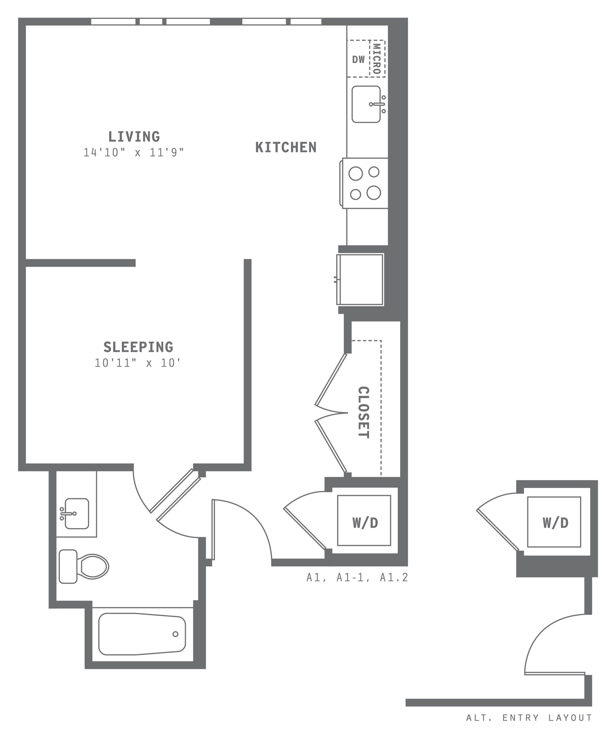 Astella One Bedroom Floor Plan A1