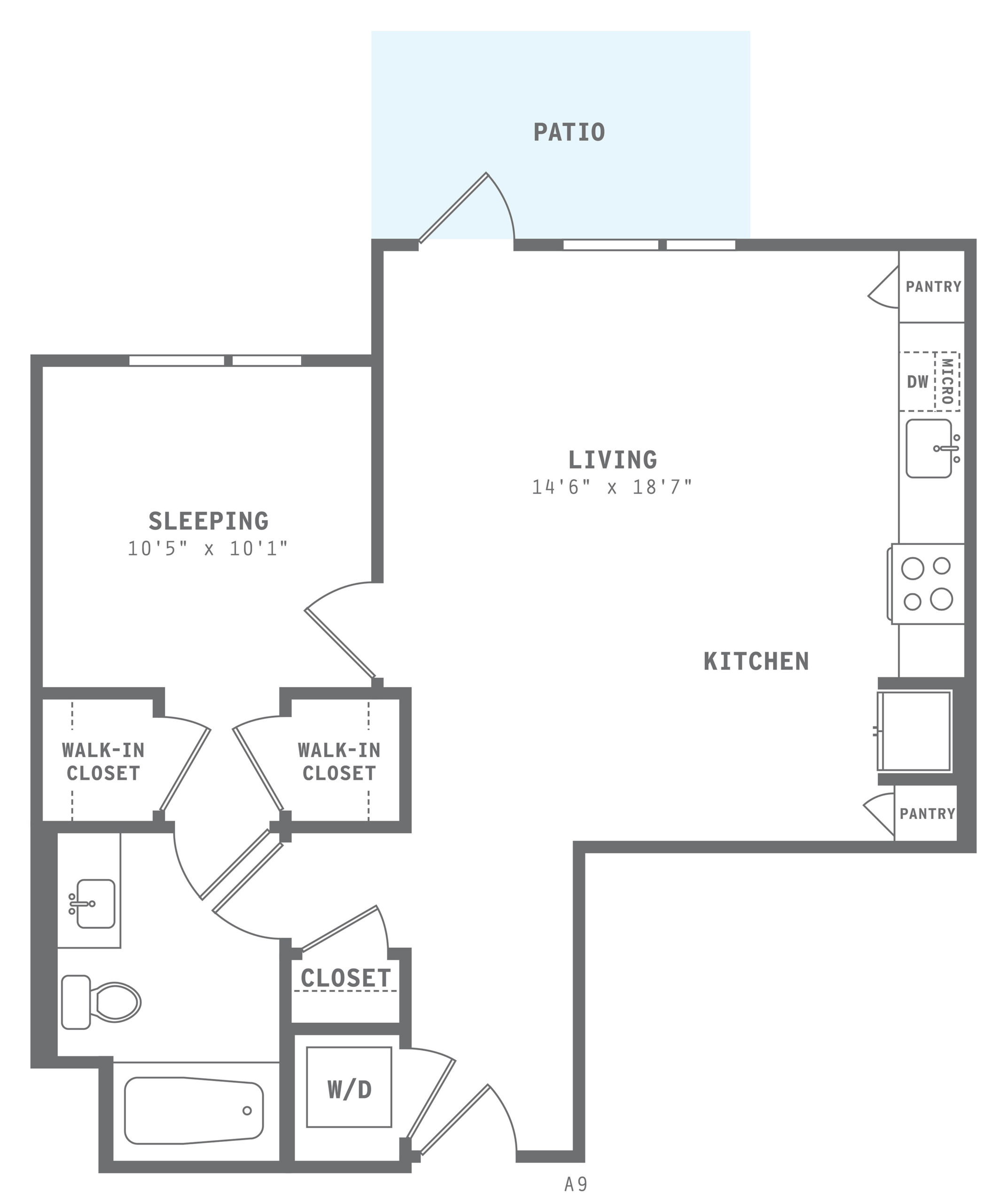 Astella One Bedroom Floor Plan A10