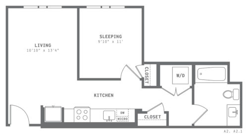 Astella One Bedroom Floor Plan A2