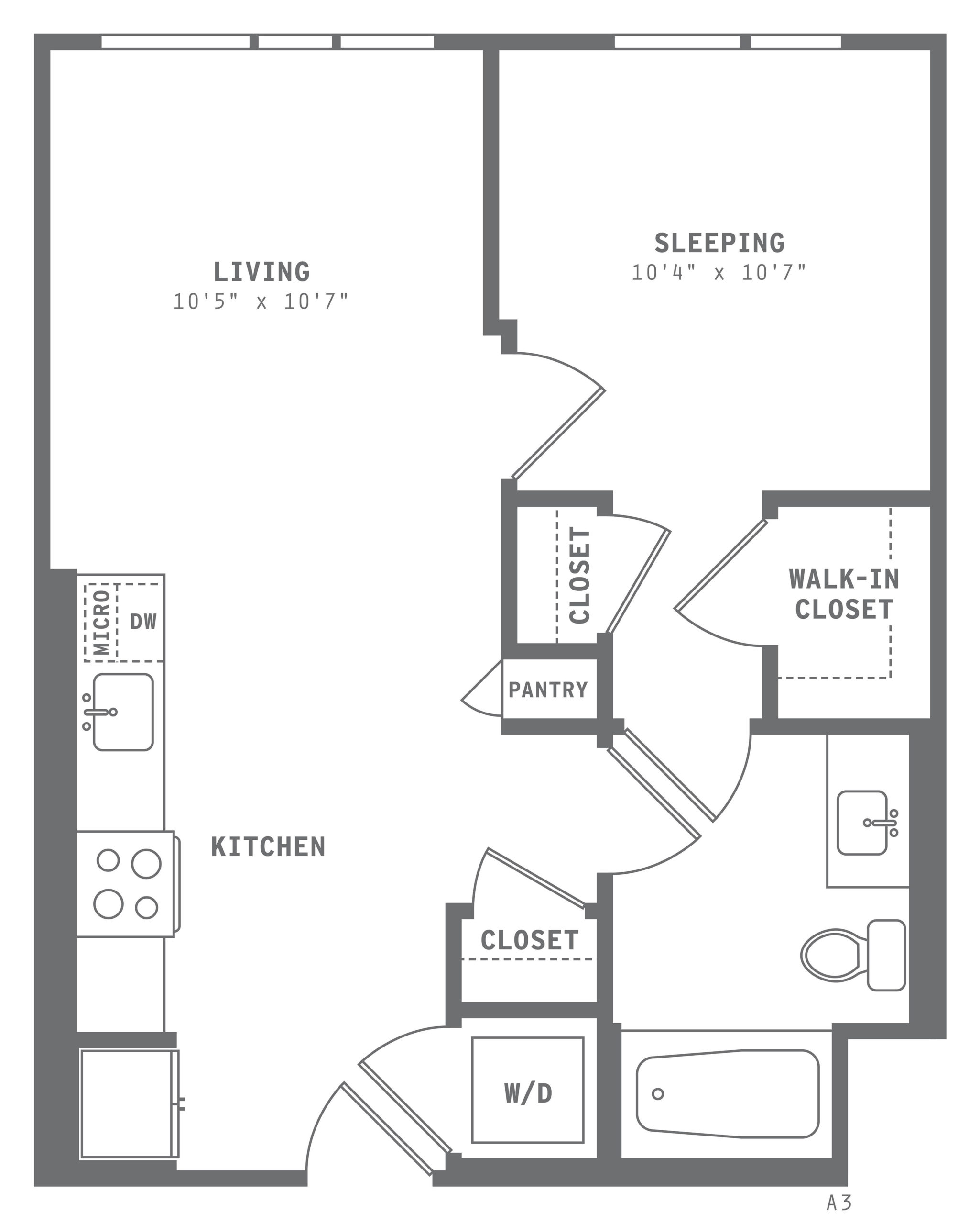Astella One Bedroom Floor Plan A4
