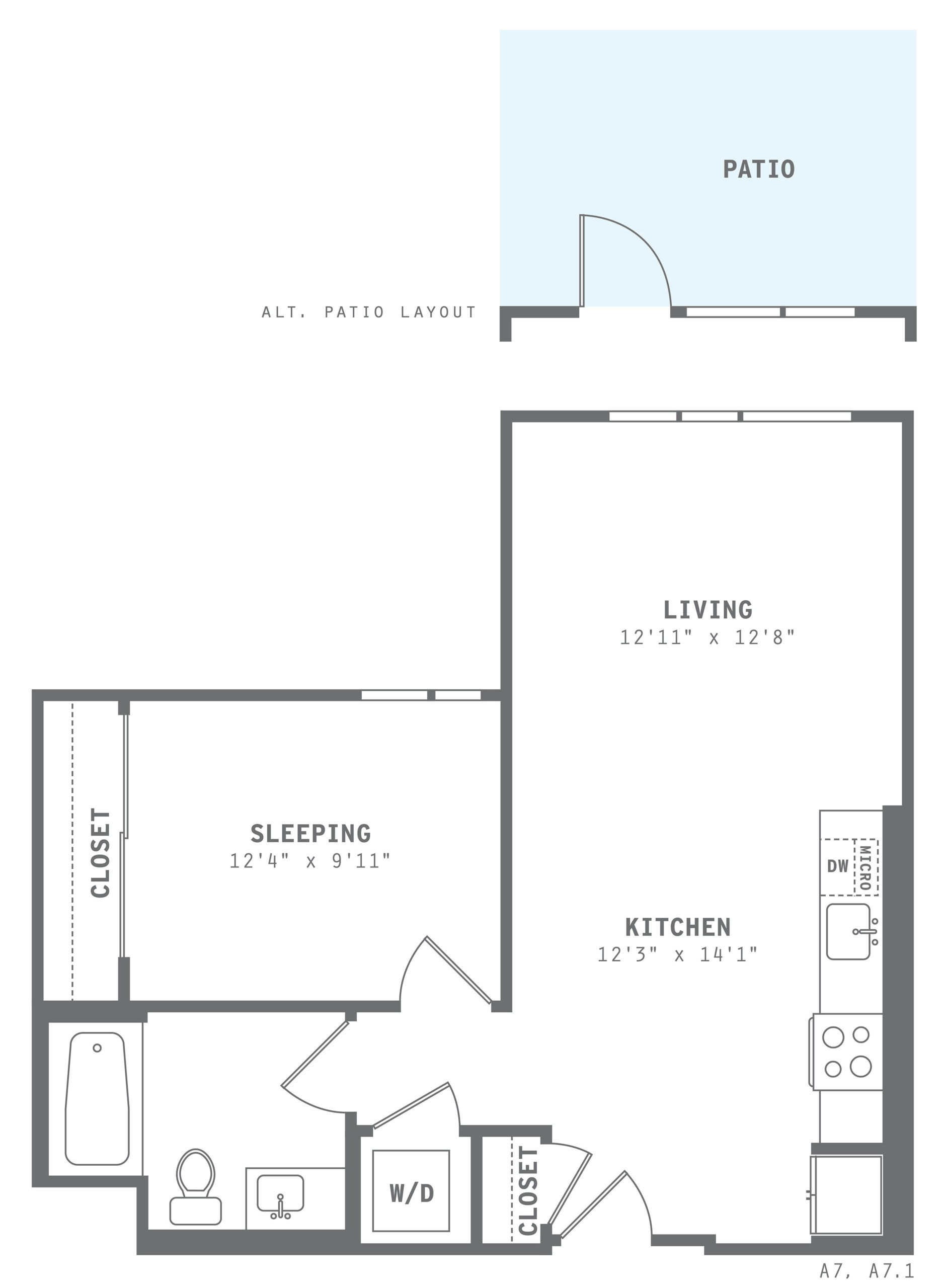Astella One Bedroom Floor Plan A7
