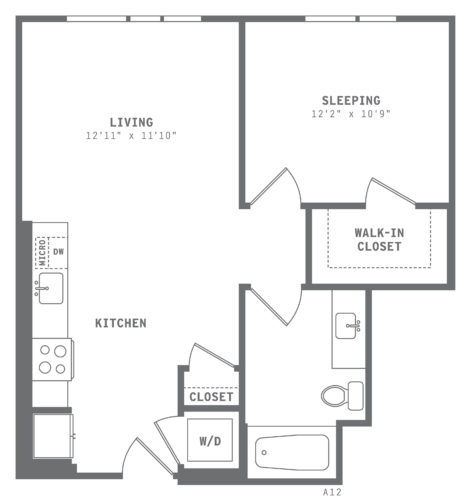 Astella One Bedroom Floor Plan A8
