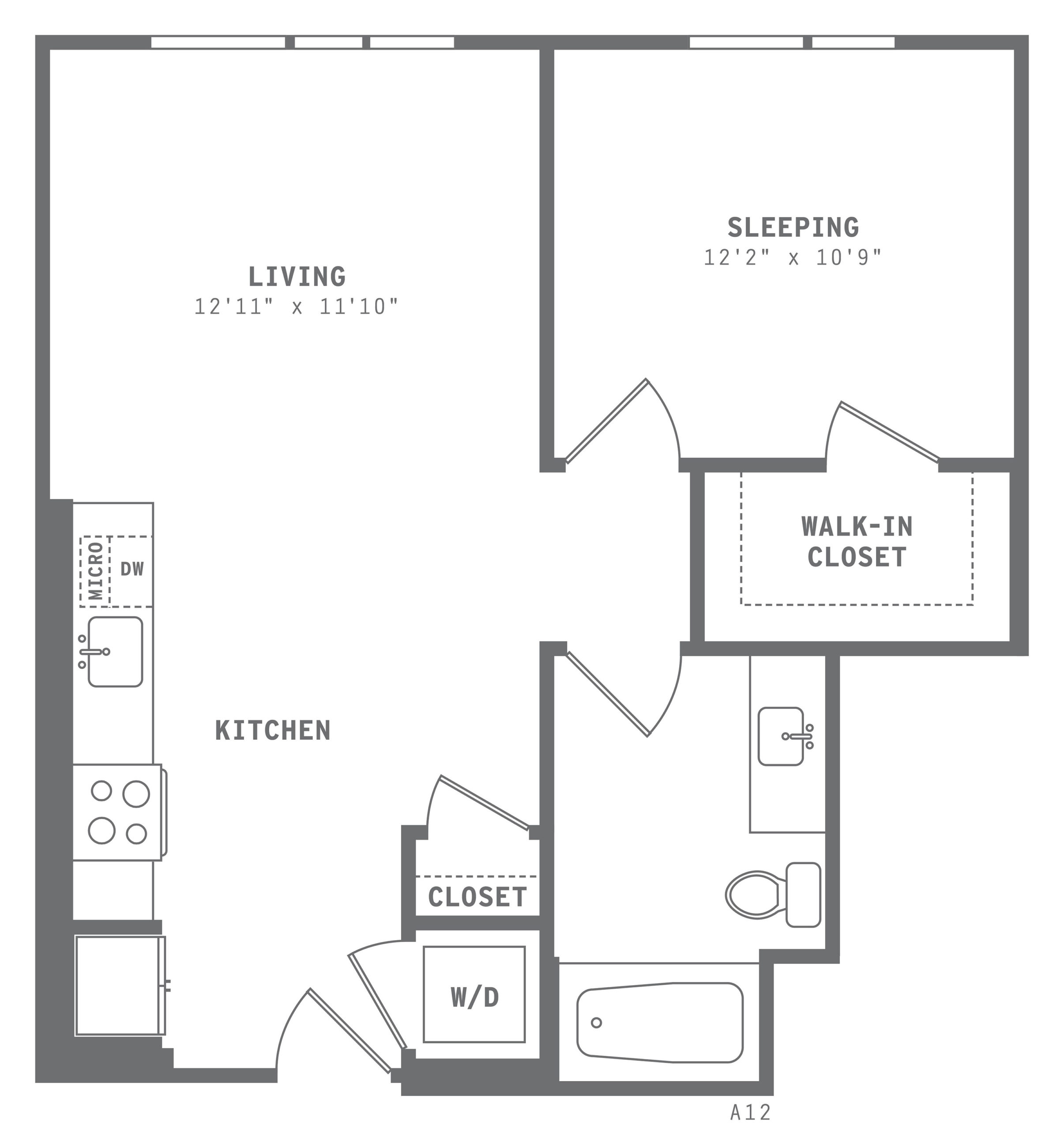 Astella One Bedroom Floor Plan A8