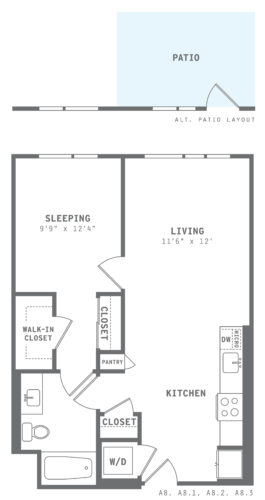 Astella One Bedroom Floor Plan A9