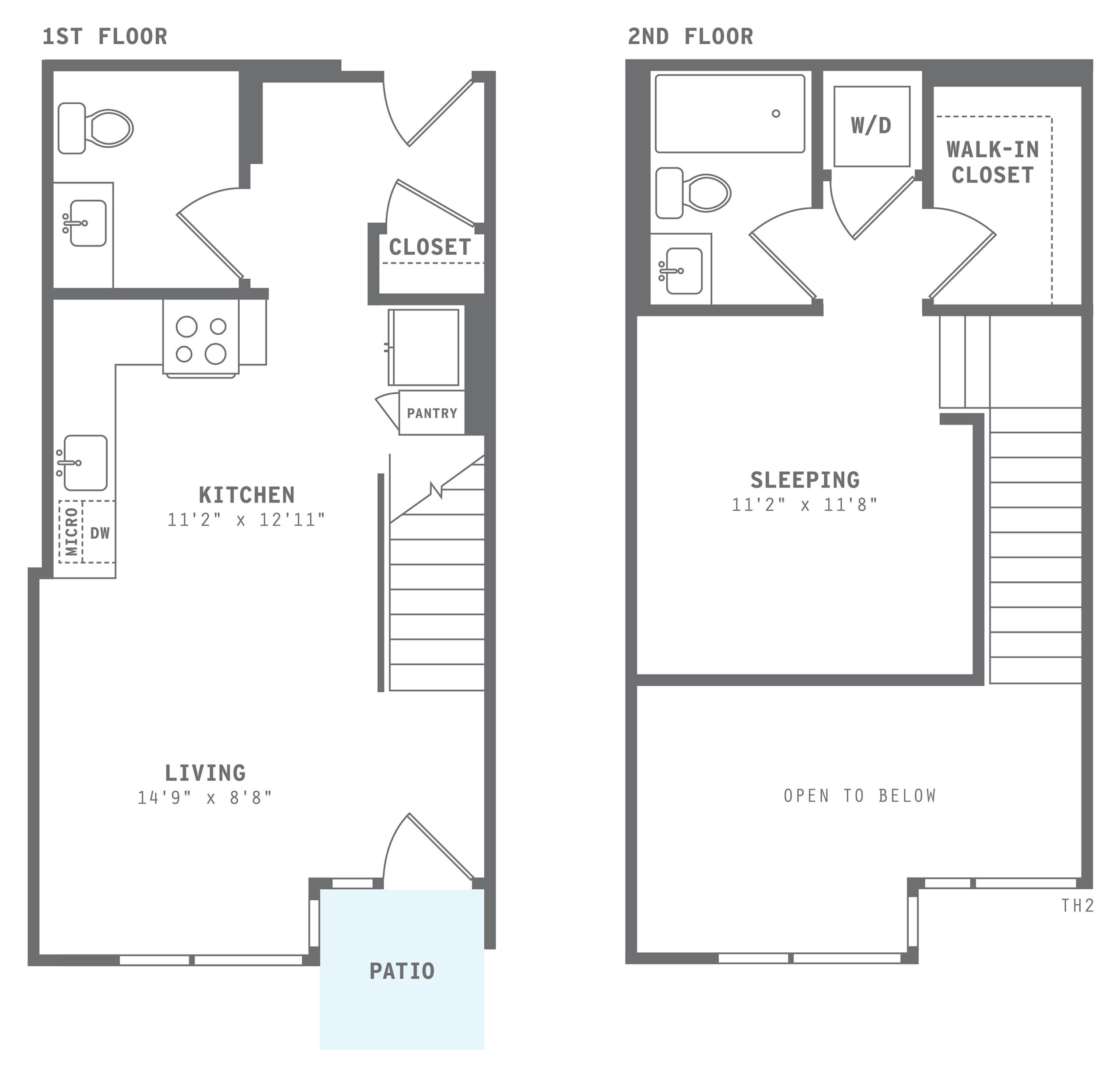 Astella Townhome One Bedroom Floor Plan TH1