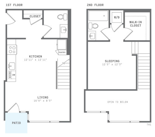 Astella Townhome One Bedroom Floor Plan TH2