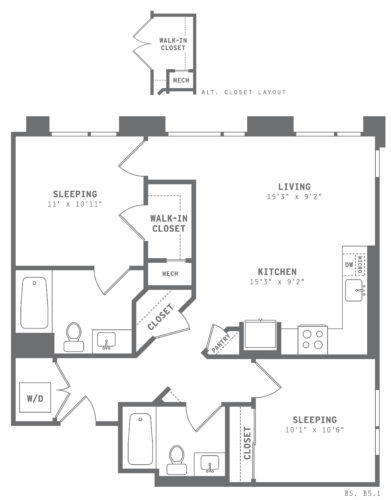 Astella Two Bedroom Floor Plan B3