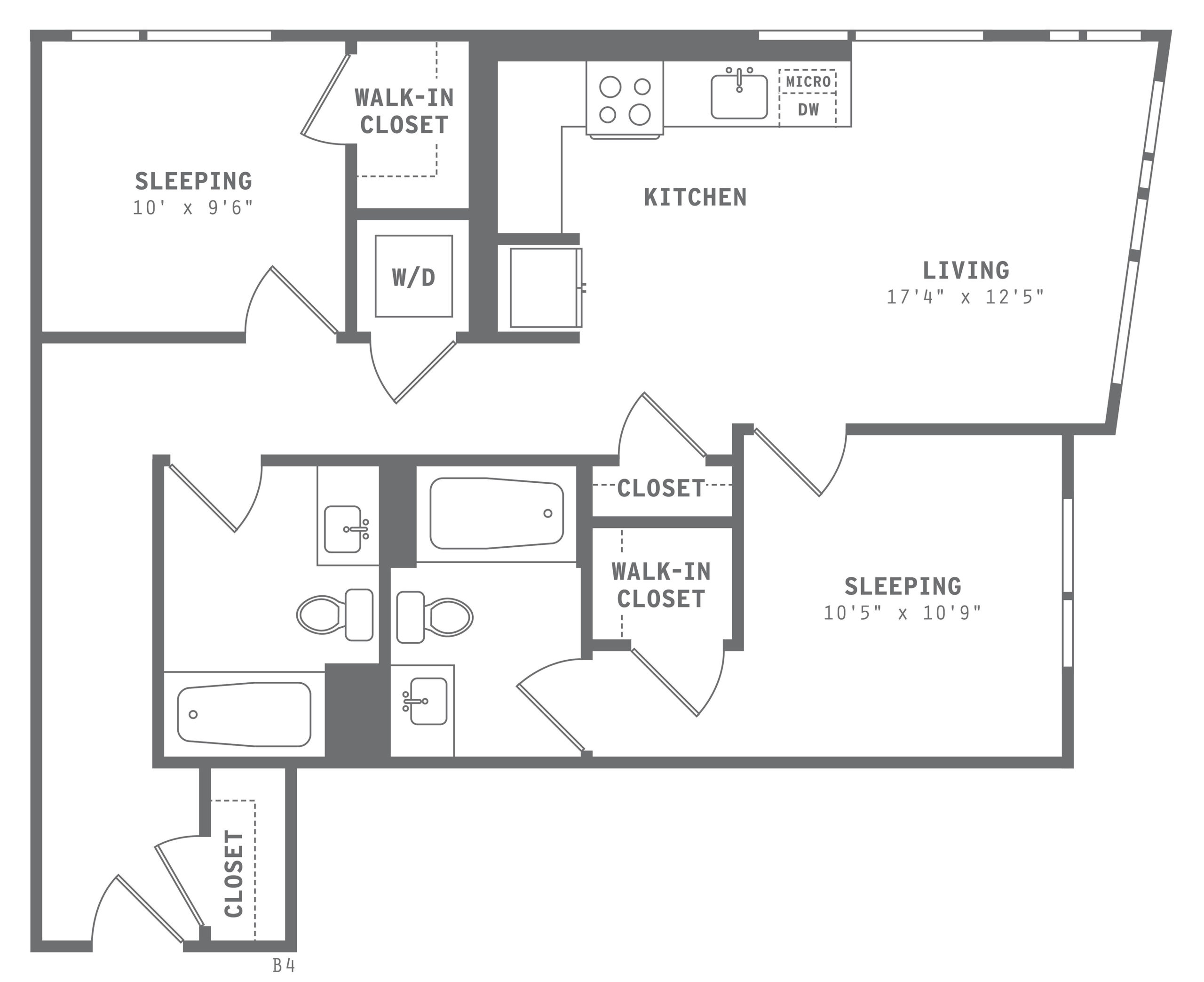 Astella Two Bedroom Floor Plan B4