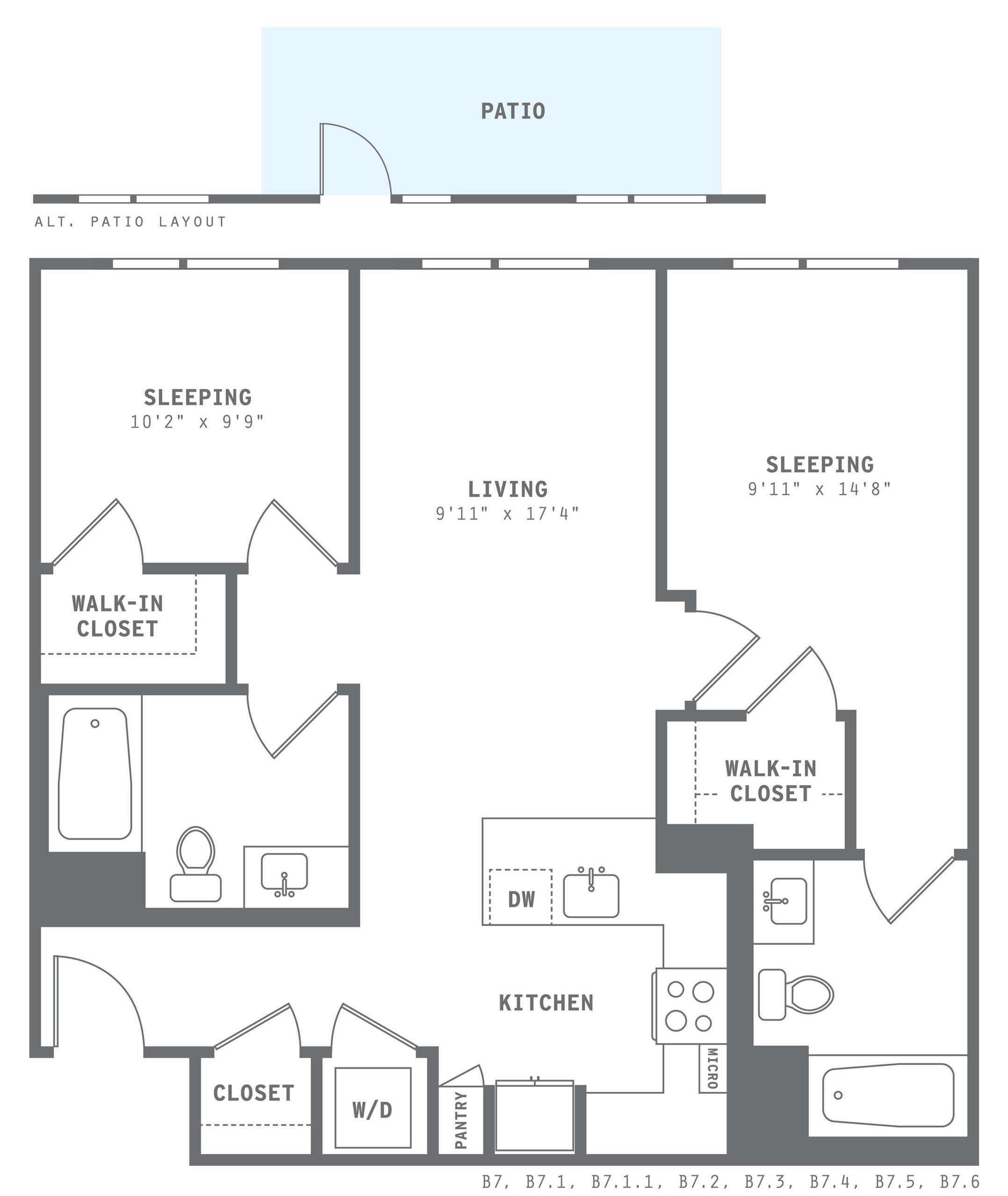 Astella Two Bedroom Floor Plan B5