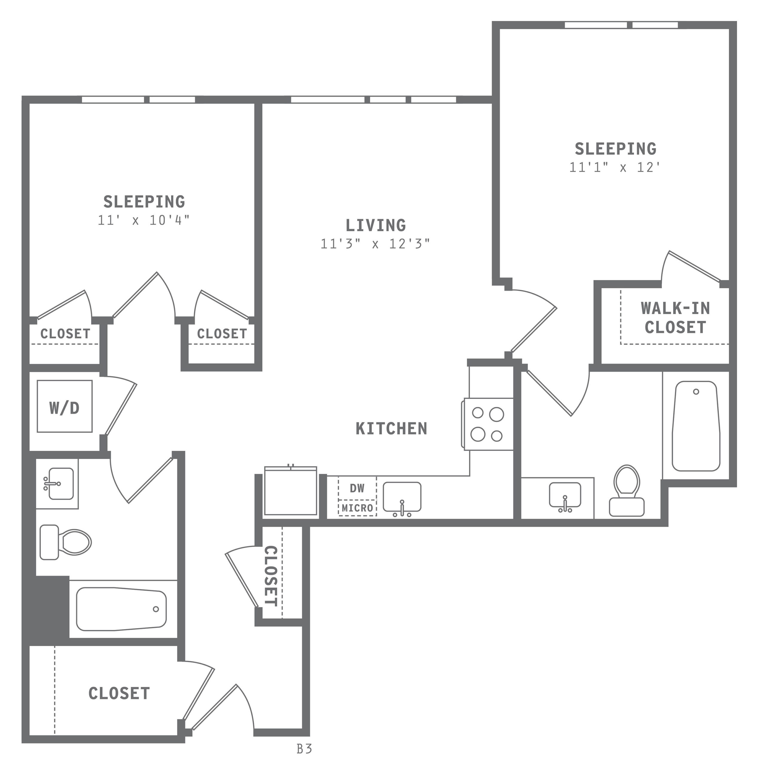 Astella Two Bedroom Floor Plan B6
