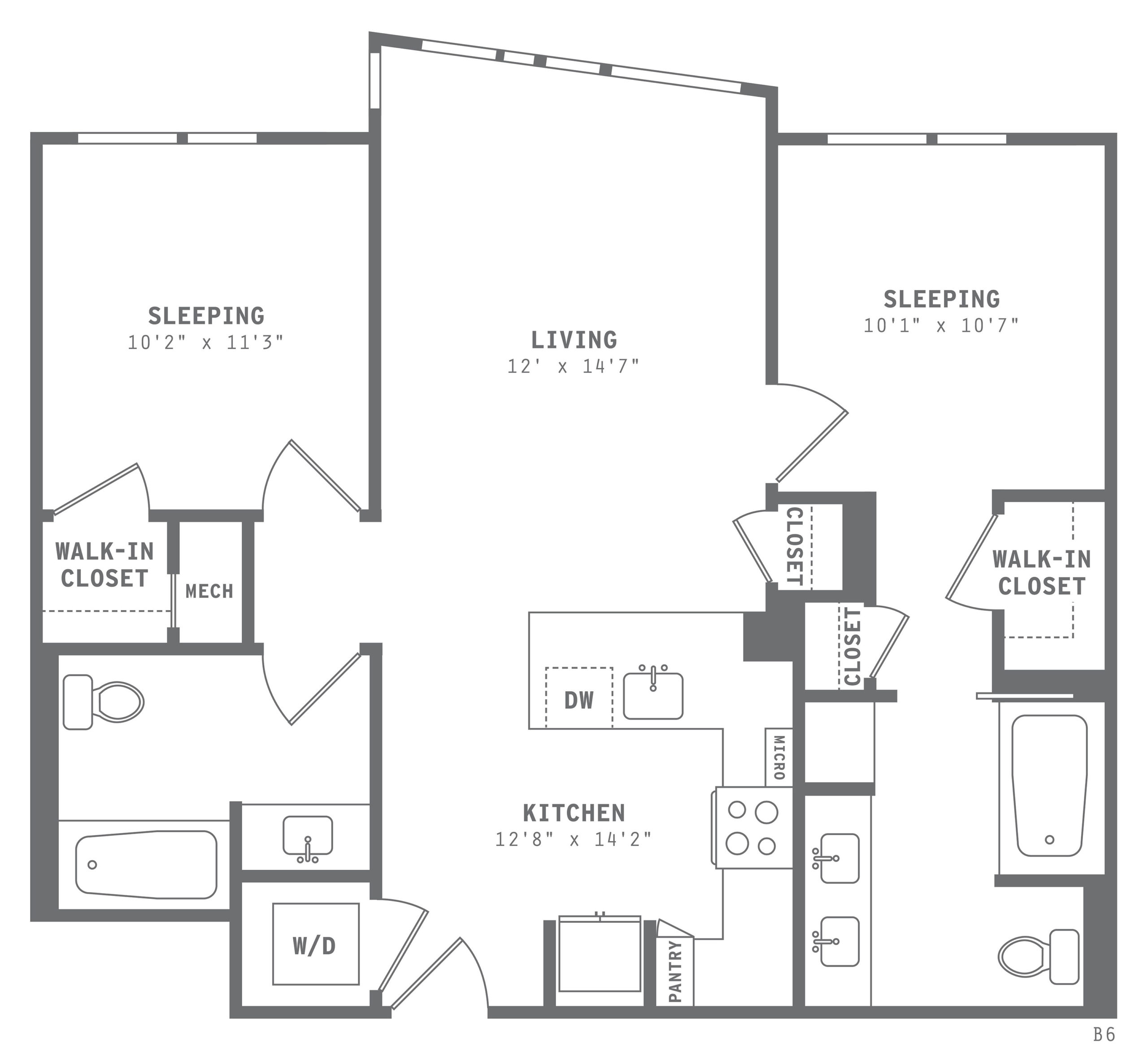 Astella Two Bedroom Floor Plan B7