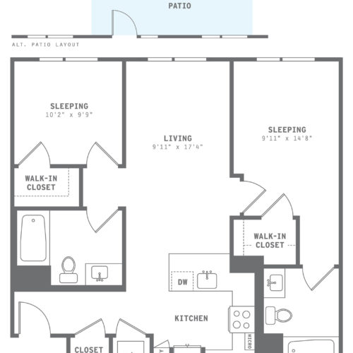 B5 Two-Bedroom Floor Plan - Better Living in a Two-Bedroom